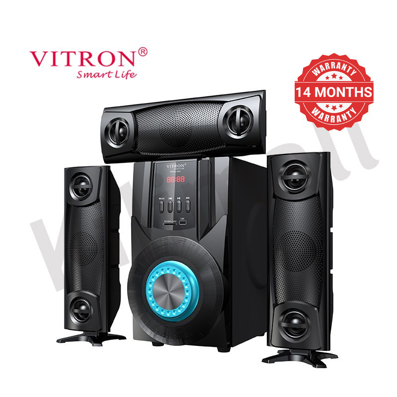 Vitron 3.1CH V641 X-Bass Home Theatre System with Remote Control BT Speaker System AC/DC Subwoofer Home Audilo System USB SD MP3 FM Radio 10000W