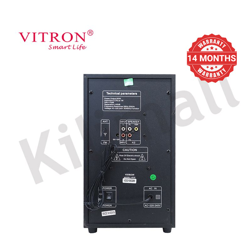 Vitron 3.1CH Multimedia X-Bass Speaker System Home Theatre System AC/DC Subwoofer Bluetooth Woofer USB/SD/FM Home Audio System with Remote Control V635