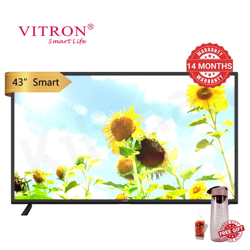 [MEGA SALE]Vitron 43 inch QLED Smart TV HTC4300QFS Android Bluetooth Television Full HD Frameless TV with Netflix Youtube Television 1G+8G