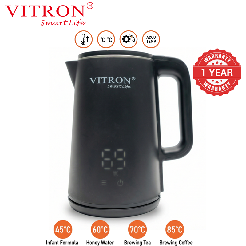 VITRON 2L 1500W Electric Kettle Heater Jug Smart Thermostatic Precise Multi-Stage Temp Control 24H Keep Warm P7