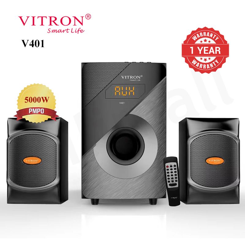 Vitron 2.1CH Multimedia Bluetooth Woofer Home Audio System Speaker System AC/DC Subwoofer 5000W with Remote Control V401