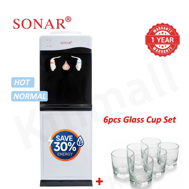 Sonar Genuine Top Loading Hot and Normal Standing Water Dispenser with Storage Cabinet Energy Saving Hot and Warm Water Dispenser 1 Year Warranty JY-001 28*28*84 cm