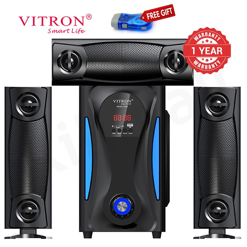 Vitron 3.1CH X-Bass Home Theatre System with Remote Control V643 Bluetooth Woofer Speaker System Subwoofer Home Audilo System USB SD MP3 FM Radio 10000W
