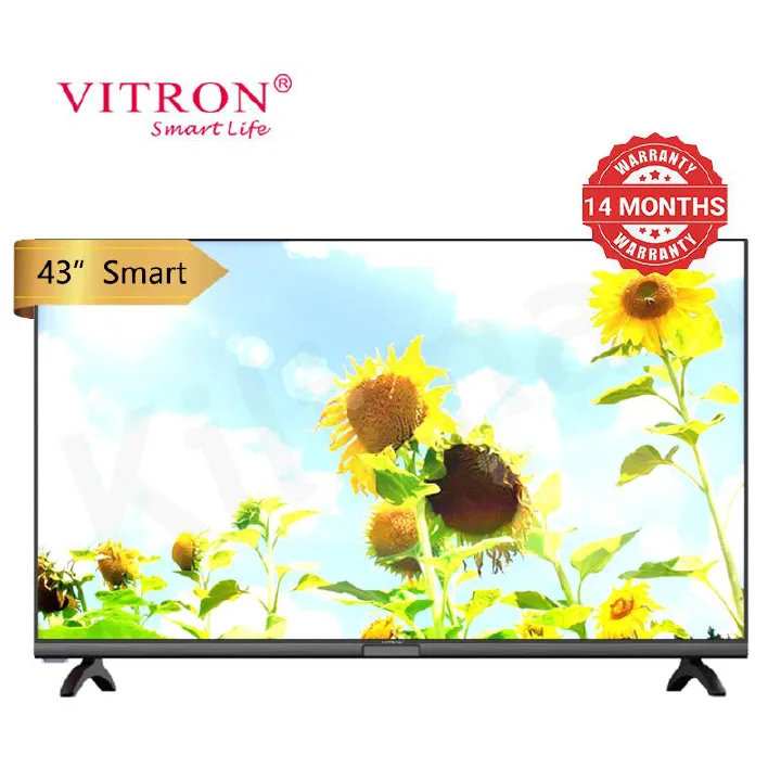 Vitron 43 inch QLED Smart TV HTC4300QFS Android Bluetooth Television Full HD Frameless TV with Netflix Youtube Television 1G+8G