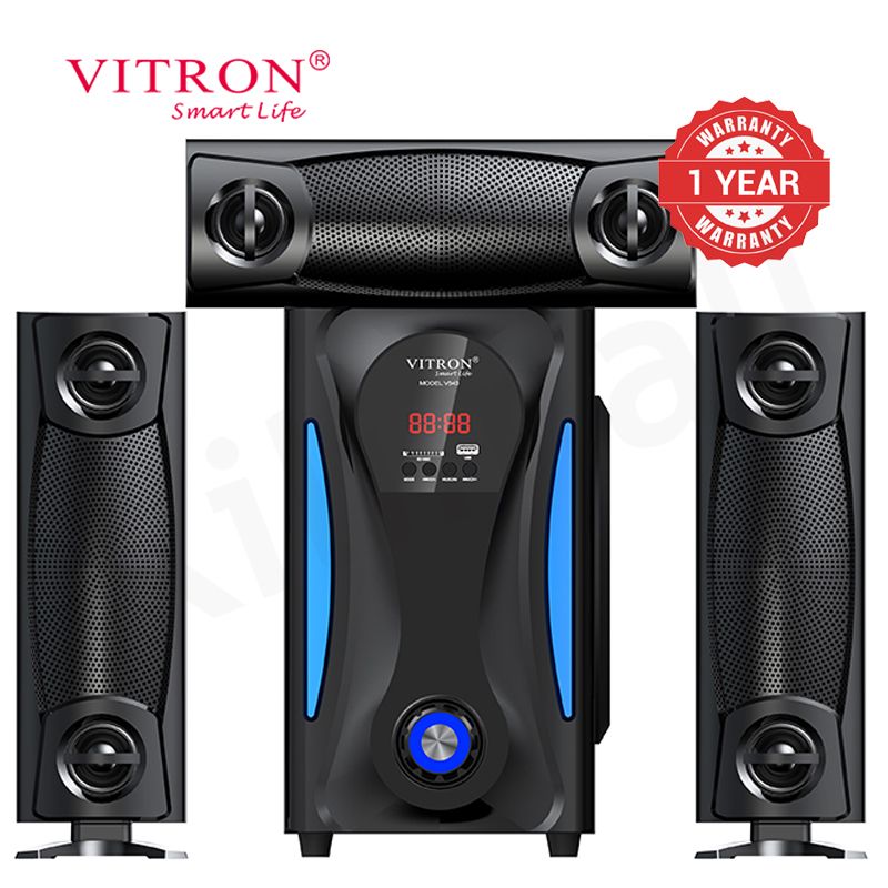 Vitron 3.1CH X-Bass Home Theatre System with Remote Control V643 Bluetooth Woofer Speaker System Subwoofer Home Audilo System USB SD MP3 FM Radio 10000W