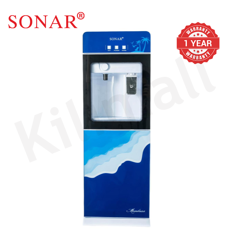 Sonar Top Loading Hot and Normal Water Dispenser Freestanding Water with 3 Push Cup Taps Toughened Glass Body Design Water Machine Perfect for Home and Office SR-G5