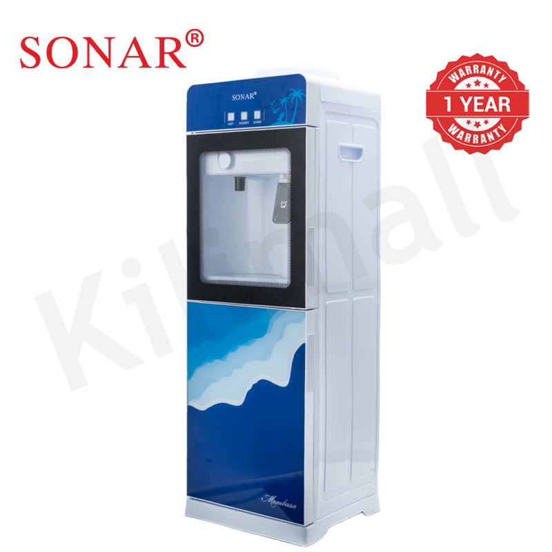 Sonar Top Loading Hot and Normal Water Dispenser Freestanding Water with 3 Push Cup Taps Toughened Glass Body Design Water Machine Perfect for Home and Office SR-G5