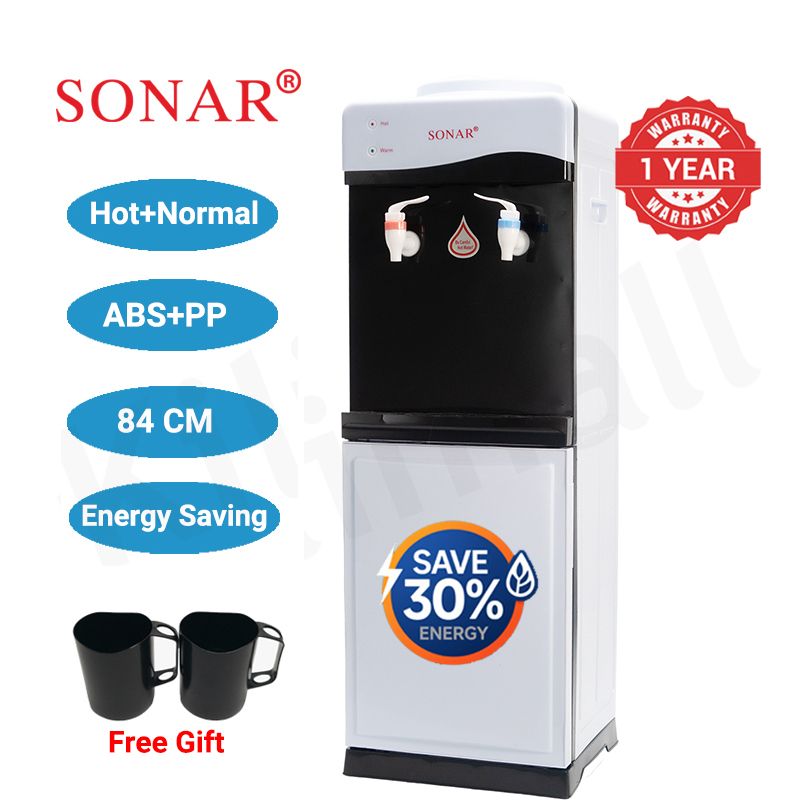 Sonar Genuine Top Loading Hot and Normal Standing Water Dispenser with Storage Cabinet Energy Saving Hot and Warm Water Dispenser 1 Year Warranty JY-001 28*28*84 cm