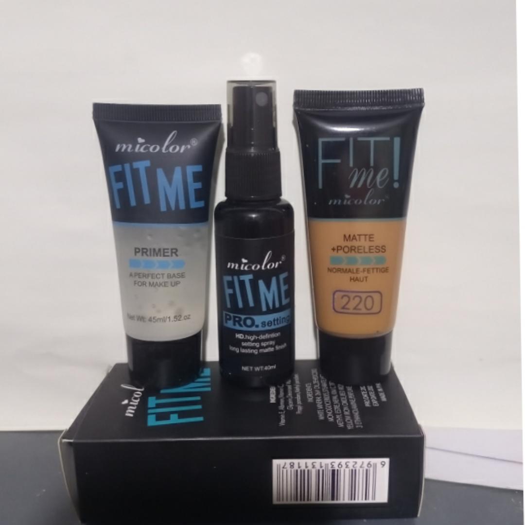 Micolor 3 in 1 Fit Me Primer + Pro. Setting Spray Fixer + foundation