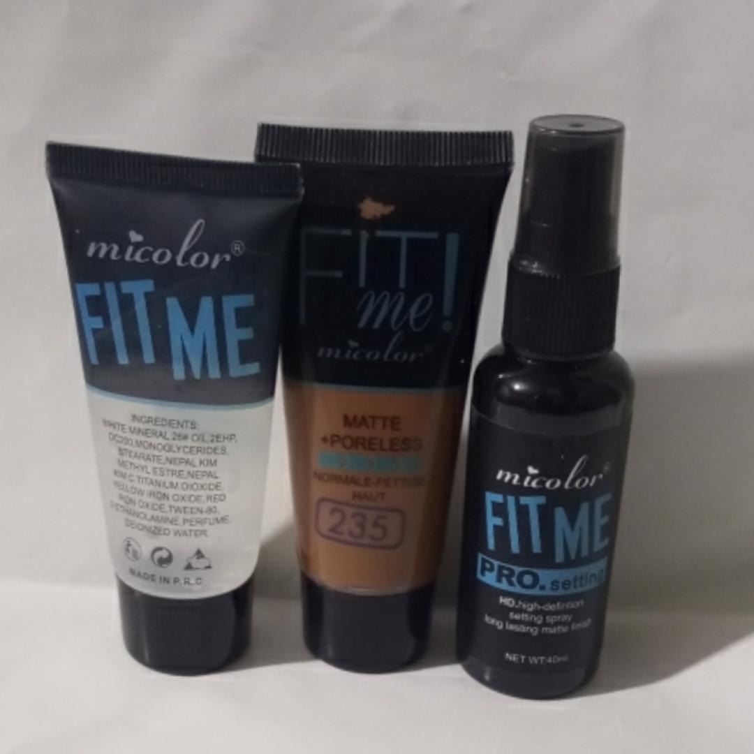 Micolor 3 in 1 Fit Me Primer + Pro. Setting Spray Fixer + foundation