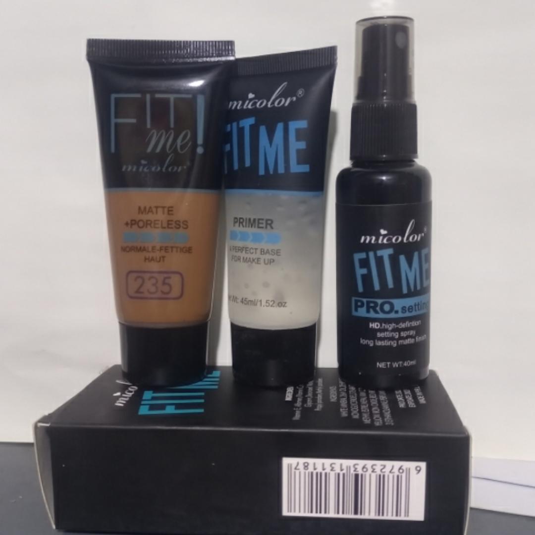 Micolor 3 in 1 Fit Me Primer + Pro. Setting Spray Fixer + foundation