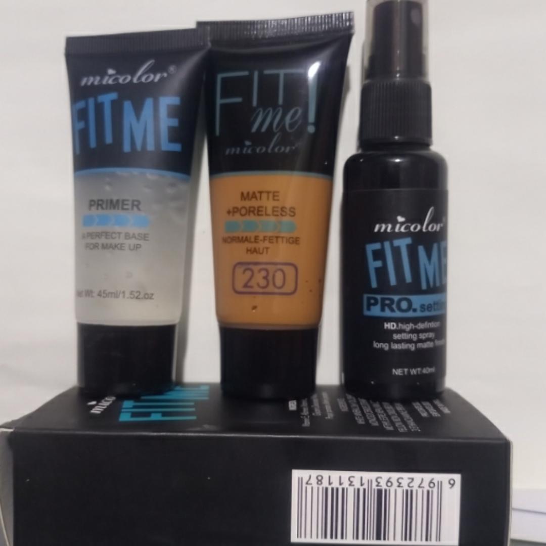 Micolor 3 in 1 Fit Me Primer + Pro. Setting Spray Fixer + foundation