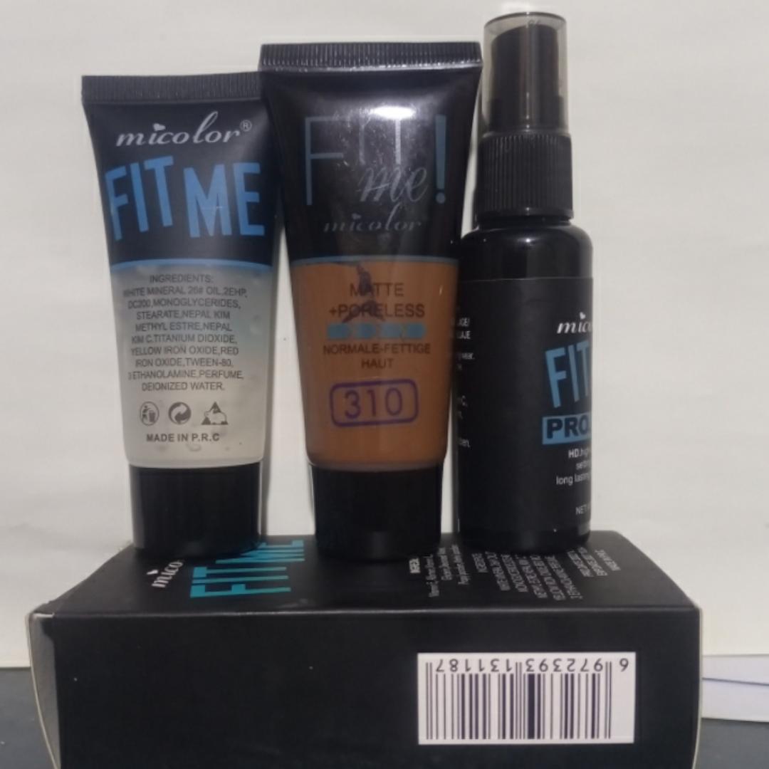 Micolor 3 in 1 Fit Me Primer + Pro. Setting Spray Fixer + foundation