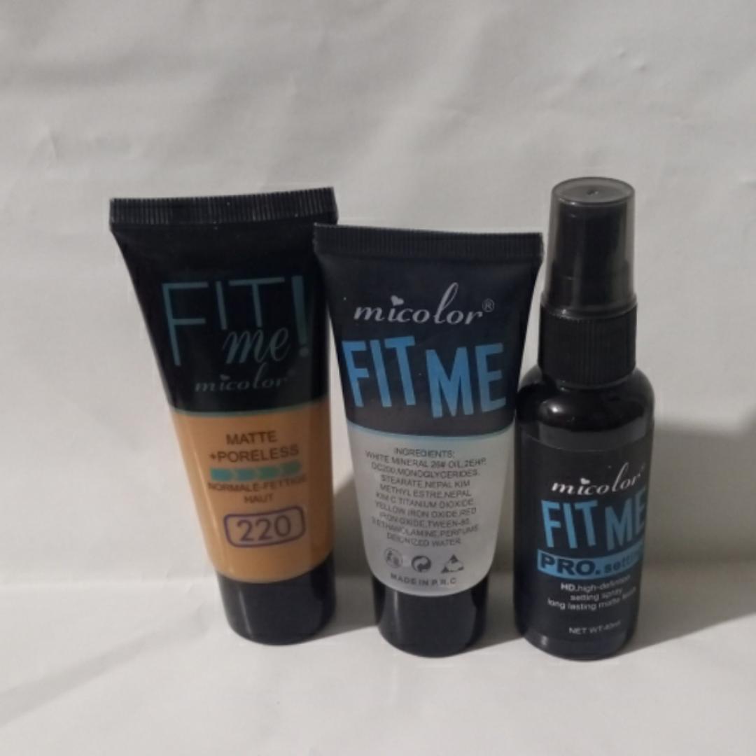 Micolor 3 in 1 Fit Me Primer + Pro. Setting Spray Fixer + foundation