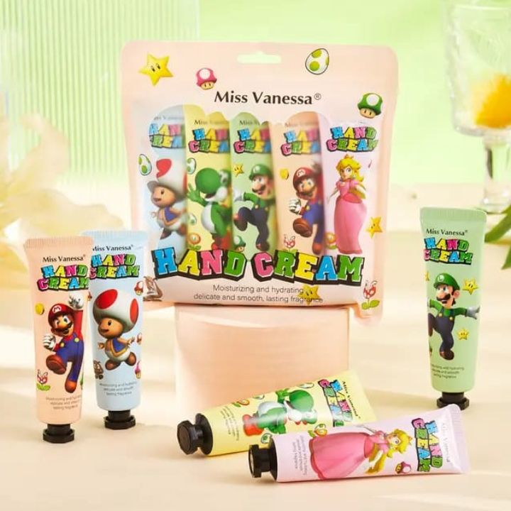 5 PCS/Set Hand Cream Moisturizing Nourish Hand Care Hand Lotion Moisturize Smoothening Softening Hands Hydration Moisturizing Skin Care Creams for Dry Cracked Hands Cartoon Characters - Miss Vanessa