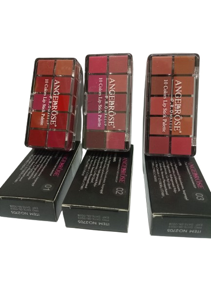 10 Color Lipstick Palette Matte Long Lasting Waterproof Nourishing Lip Stick Cream Palette - Angel Rose