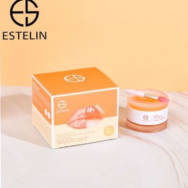 ESTELIN 3 IN 1 Vitamin C Sugar Lip Scrub Mask Balm Exfoliating Plumping Smoothening Hydrating Lips