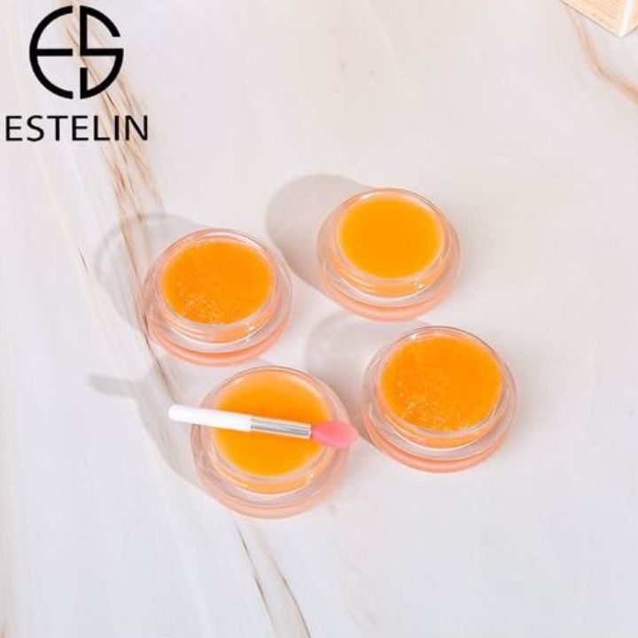 ESTELIN 3 IN 1 Vitamin C Sugar Lip Scrub Mask Balm Exfoliating Plumping Smoothening Hydrating Lips