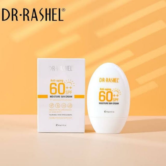 Sun Cream + Sunscreen Lotion - Dr. Rashel Anti-aging Moisture Sun Cream SPF 60 ++ and Vitamin C & Hyaluronic Moisturizing Sunscreen Lotion SPF 50 Sunblock UV Protection Sunblock No White Cast