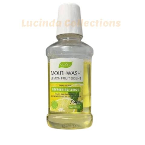 2Pcs Pack - Mouthwash + Mouth Spray - Sadoer Mouthwash Lemon fruit scent Mouth Wash and Disaar Probiotic Spray Fresh Breath Lemon Flavor Remove Oral Odor Bad Breath Mouth Portable Freshener