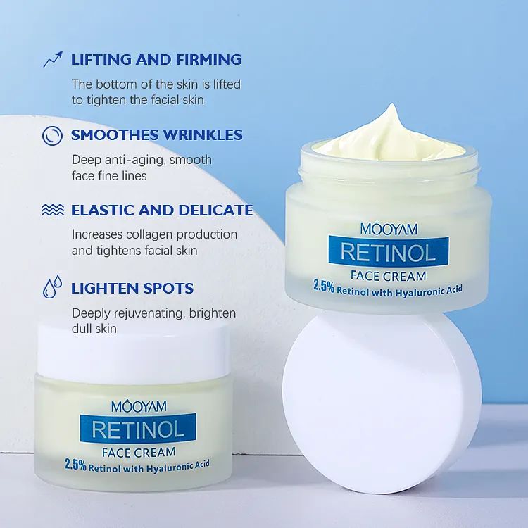 MOOYAM 2.5% Retinol With Hyaluronic Acid Face Cream Wrinkle Remove Anti-aging Moisturizing Firming Lifting Cream