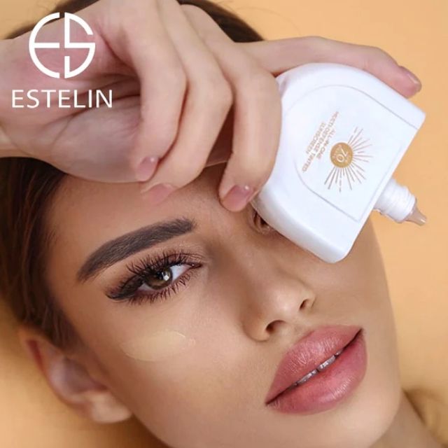 Estelin Sunscreen All-In-One Multi-Defense Tinted SPF 70 PA+++ Skin Sunblock UV Sunburn Protection Sun Cream