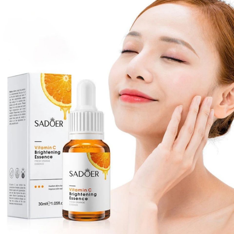4 in 1 Sadoer Vitamin C Face Brightening Serum + 3 PCS Salicylic Acid Sheet Masks - Vitamin C Essence Serum Mabox alternative Moisturizing Serum For Radiant Skin Acne Repair Hydrate Mask