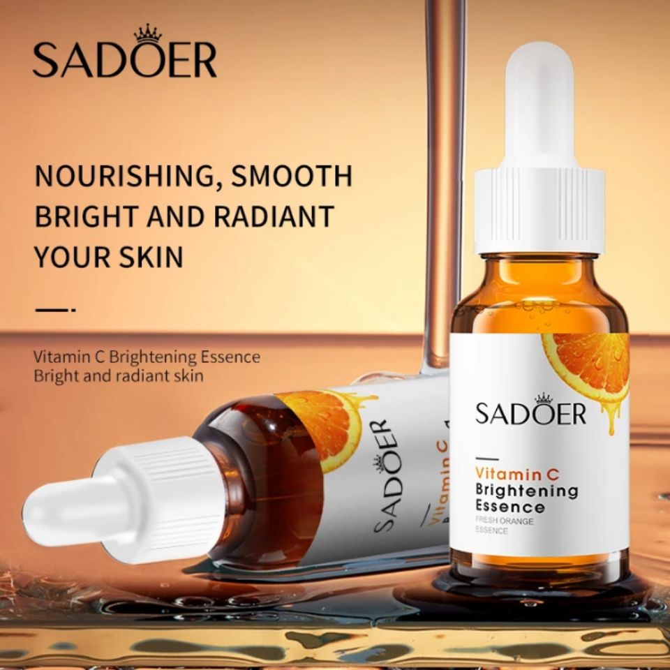 4 in 1 Sadoer Vitamin C Face Brightening Serum + 3 PCS Salicylic Acid Sheet Masks - Vitamin C Essence Serum Mabox alternative Moisturizing Serum For Radiant Skin Acne Repair Hydrate Mask