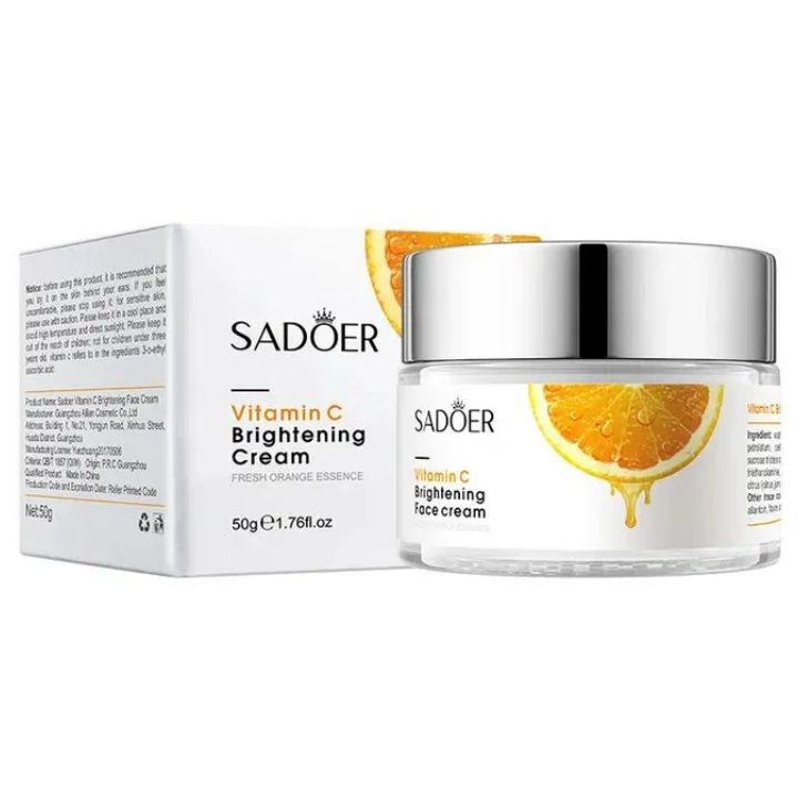 SADOER 3 in 1 Skin Care Set, Vitamin C Cream + Foaming Face Cleanser, Face Wash Cleanser + Face Brightening Vitamin C Essence
