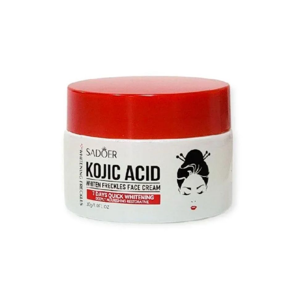 SADOER KOJIC ACID 30G WHITENING FRECKLE FACE CREAM WITH KOJIC ACID, NIACINAMIDE, HYALURONIC ACID, MOISTURIZES, FIRMS, ANTI-WRINKLE