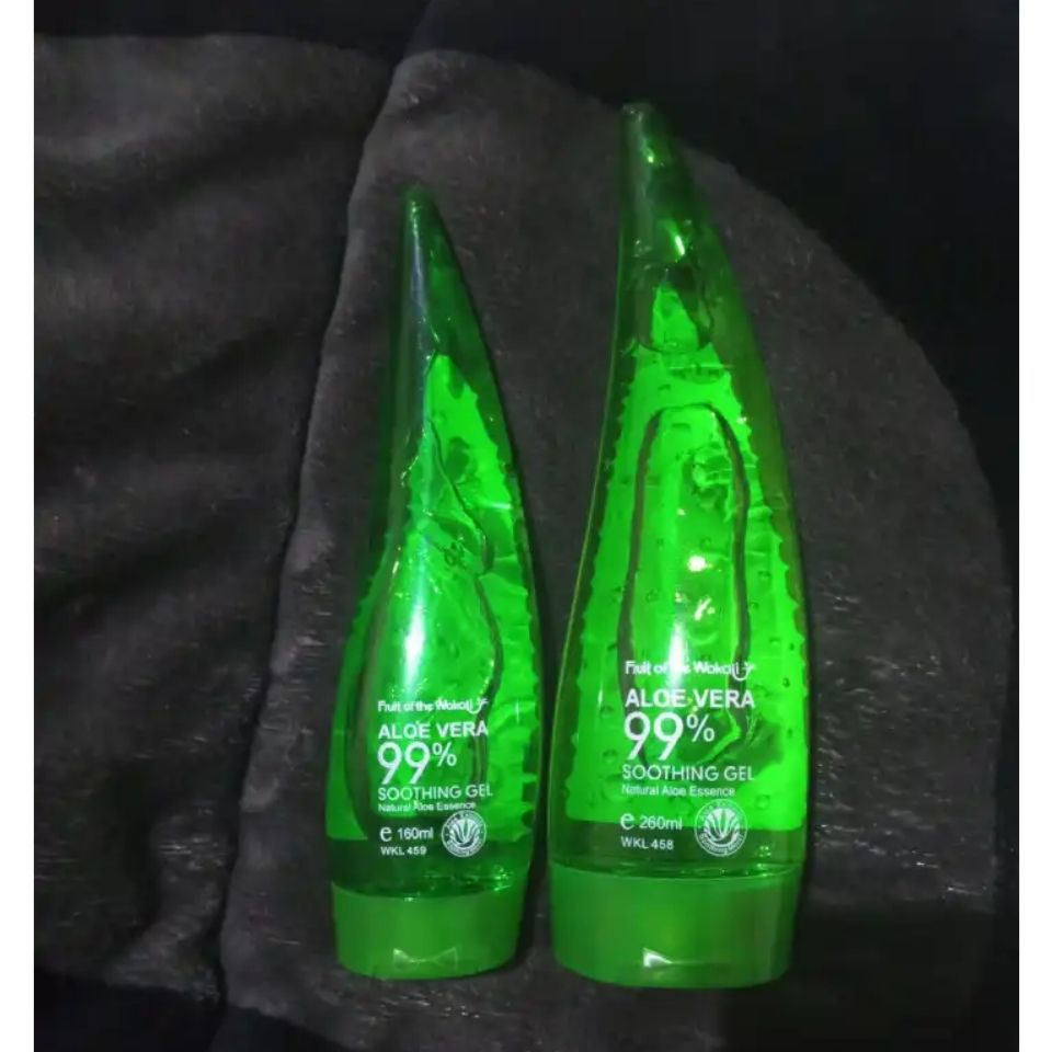 Fruit Of The Wokali Aloe Vera Soothing Gel Sunburn Repair Gel 99% Natural AloeVera Content Treat Sun Burns and Repairs Skin Faster Hydrating and Moisturizing Cream Gel