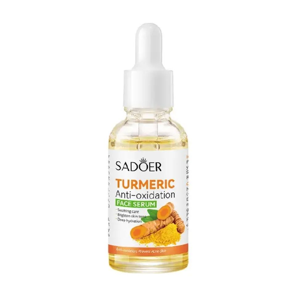 Sadoer Tumeric 3 in 1 Set, Turmeric Anti Acne Cleanser + Turmeric Face Serum + Tumeric Cream, Like Vitamin C, Guarantees Smooth Skin, Prevent Acnes, Control Oil, Remove Dark Spots , Moisturize, Refres