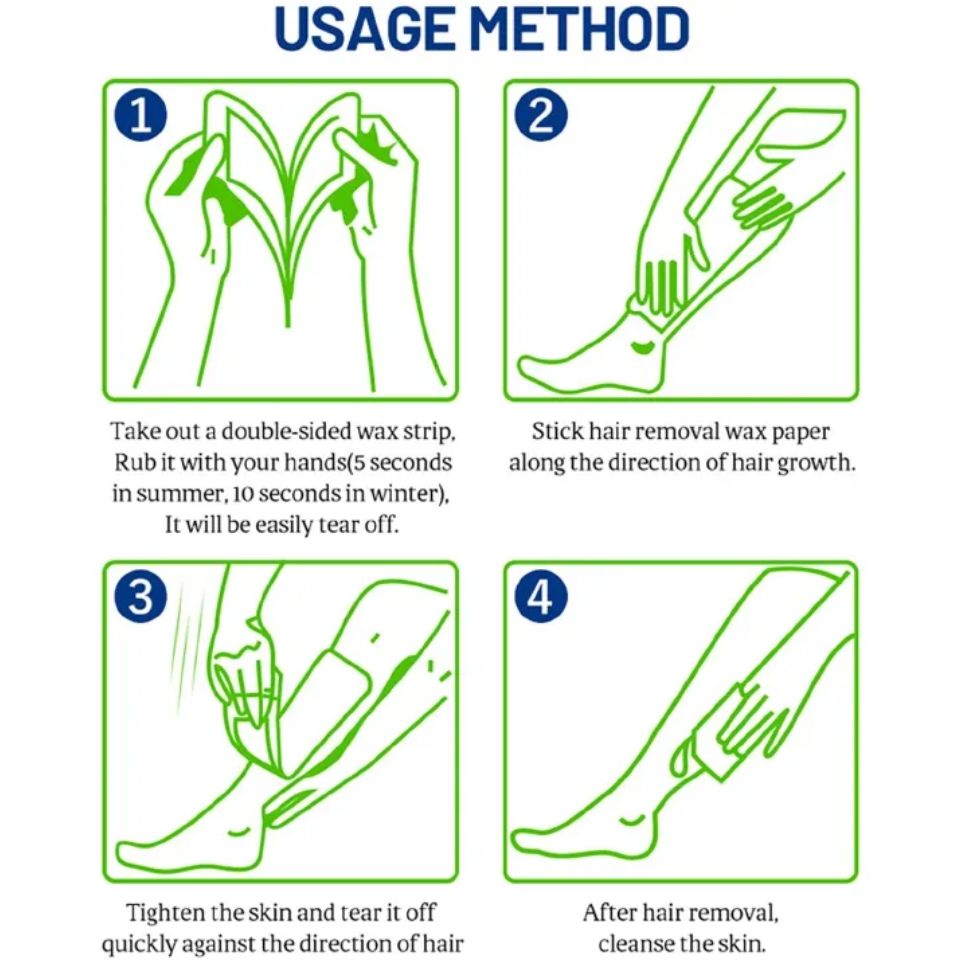 Disaar 20 Strips/Set Exquisite Girl Hair Removal Wax Strip, Exfoliating & Smooth Skin, Quick Hair Removal More Lasting than Shaving Effect Depilatory Wax paper-1 Set, Armpit, Lip, Body and Versatile