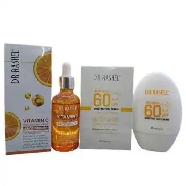 DR RASHEL Dr. Rashel Vitamin C Face Serum + Sunscreen Sun Cream SPF60 Anti-Aging