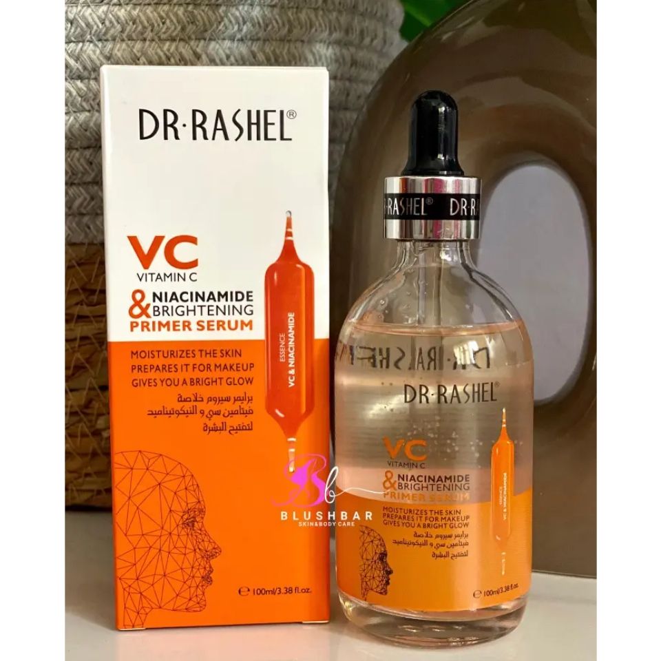 Dr. Rashel Vitamin C & Niacinamide Brightening Primer Serum Moisturizes Skin Refines Pores Controls Oil Brightens and Evens Out Skin Tone Personal Care Face Care