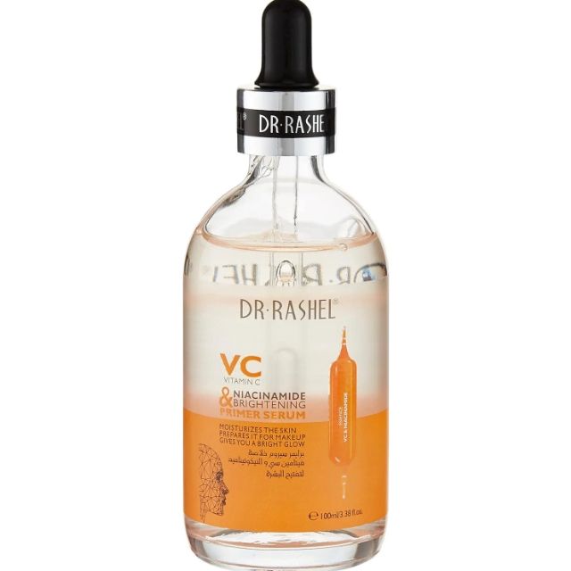 Dr. Rashel Vitamin C & Niacinamide Brightening Primer Serum Moisturizes Skin Refines Pores Controls Oil Brightens and Evens Out Skin Tone Personal Care Face Care