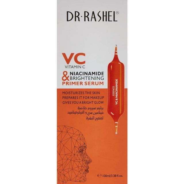 Dr. Rashel Vitamin C & Niacinamide Brightening Primer Serum Moisturizes Skin Refines Pores Controls Oil Brightens and Evens Out Skin Tone Personal Care Face Care