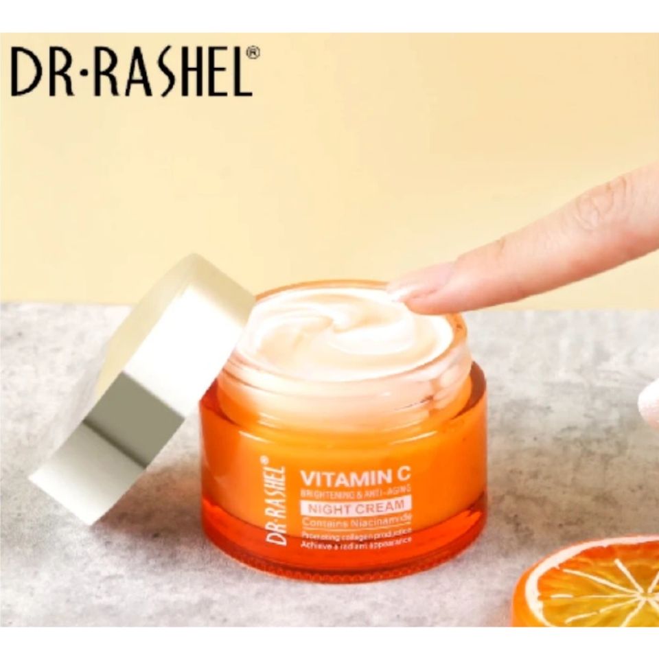3 Pack Set Dr Rashel Vitamin C Face Serum, Night Cream & Anti Aging Face Cream Glow Pack Skin Care Set Fade Sun Spots & Discoloration Refine Skin Texture Reduce Wrinkle Minimize Existing Wrinkles