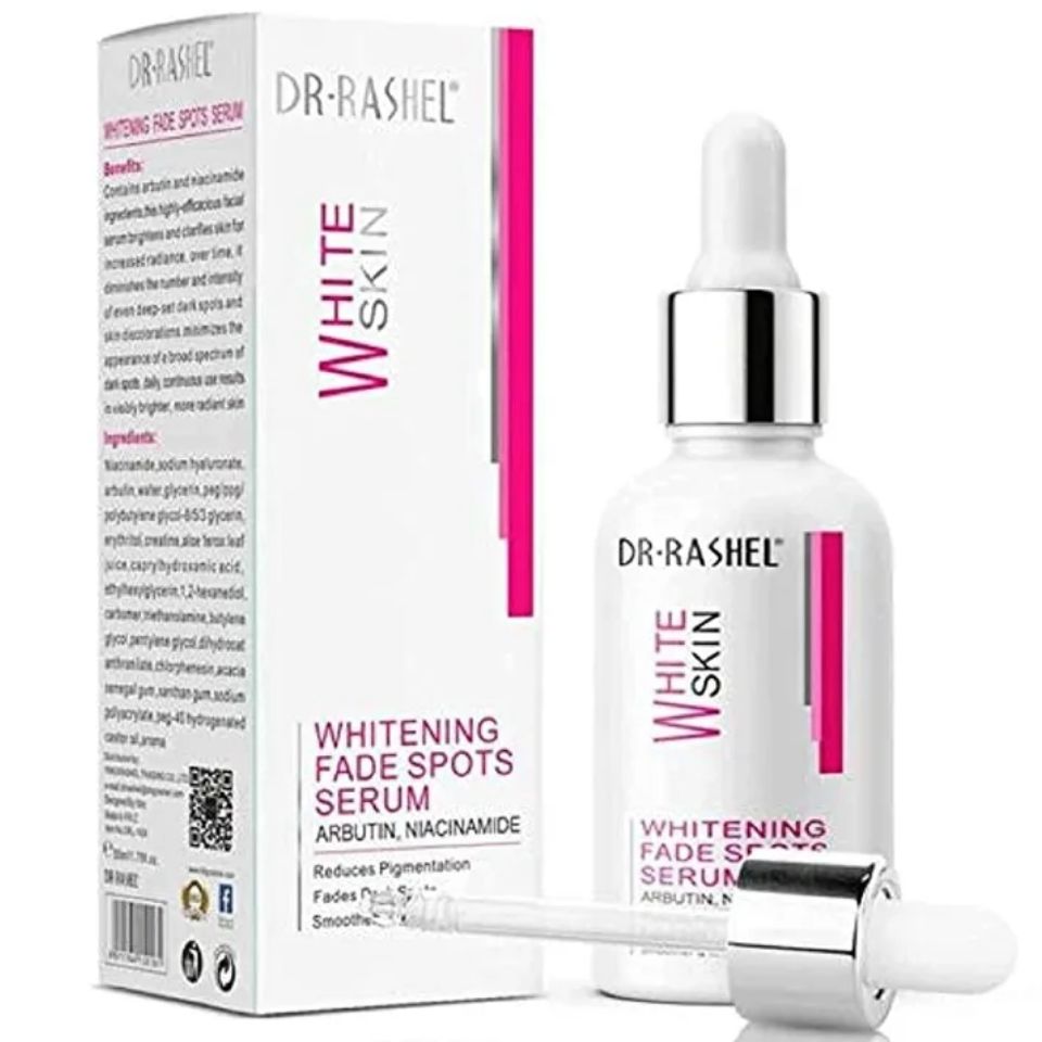 Dr. Rashel White Skin Whitening Fade Spots Serum with Arbutin, Niacinamide Reduces Pigmentation Fades Dark Spots