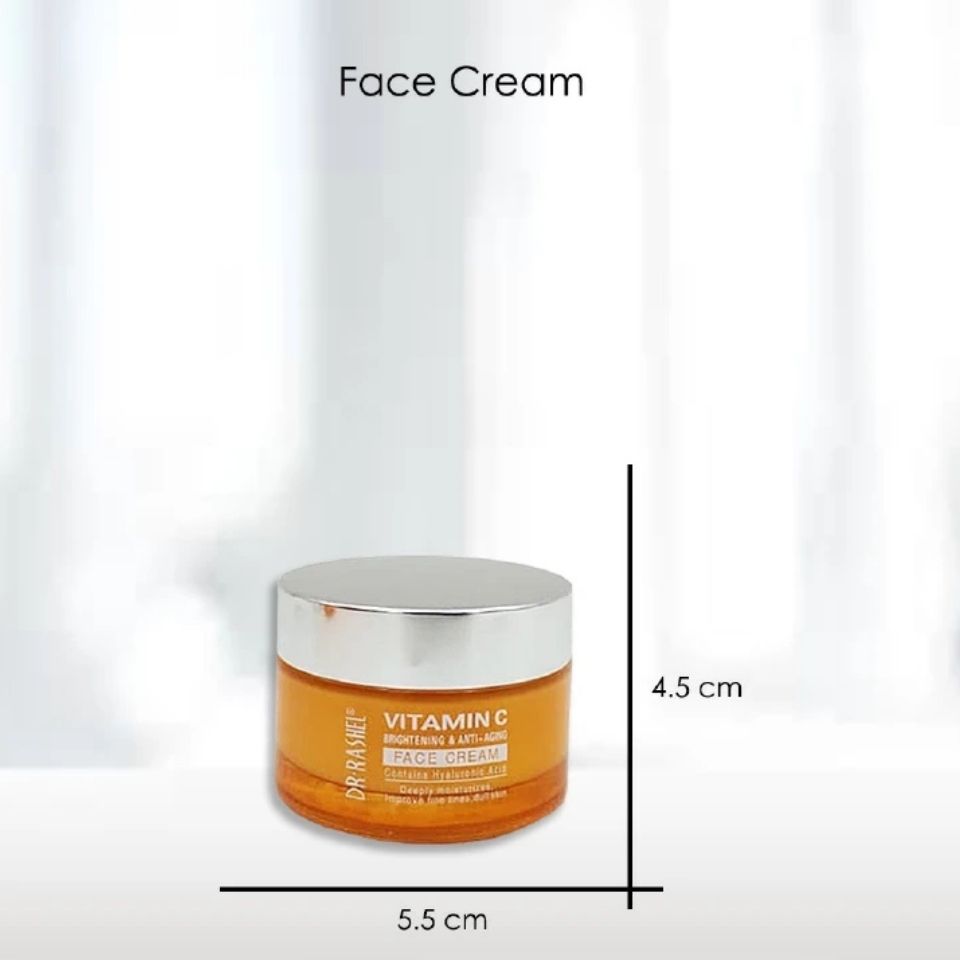 3 Pack Set Dr. Rashel Vitamin C Face Cleanser, Serum and Cream Fade Sun Spots & Discoloration Refine Skin Texture Reduce Wrinkle Formation and Minimize Existing Wrinkles