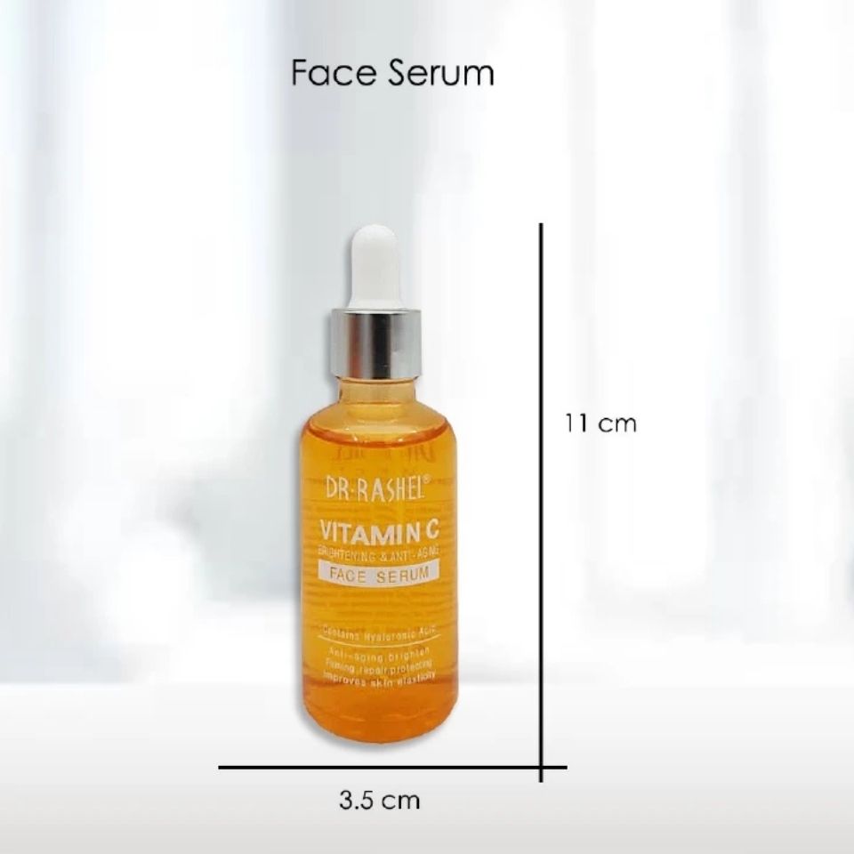 3 Pack Set Dr. Rashel Vitamin C Face Cleanser, Serum and Cream Fade Sun Spots & Discoloration Refine Skin Texture Reduce Wrinkle Formation and Minimize Existing Wrinkles