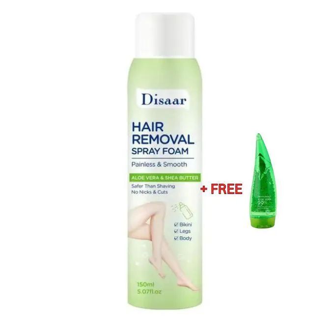 Disaar Hair Removal Spray Foam Painless & Smooth Depilatory Effective On Legs, Hands, Bikini, Armpit with Aloe Vera Shea Butter