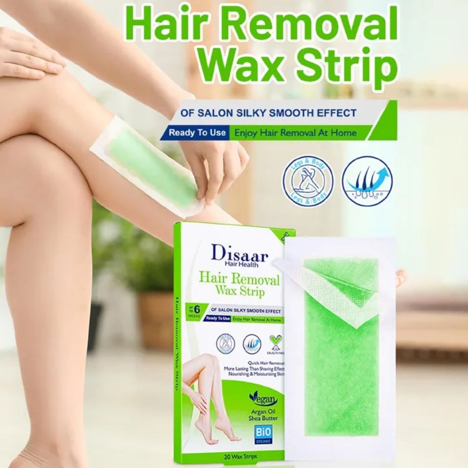 Disaar 20 Strips/Set Exquisite Girl Hair Removal Wax Strip, Exfoliating & Smooth Skin, Quick Hair Removal More Lasting than Shaving Effect Depilatory Wax paper-1 Set, Armpit, Lip, Body and Versatile.