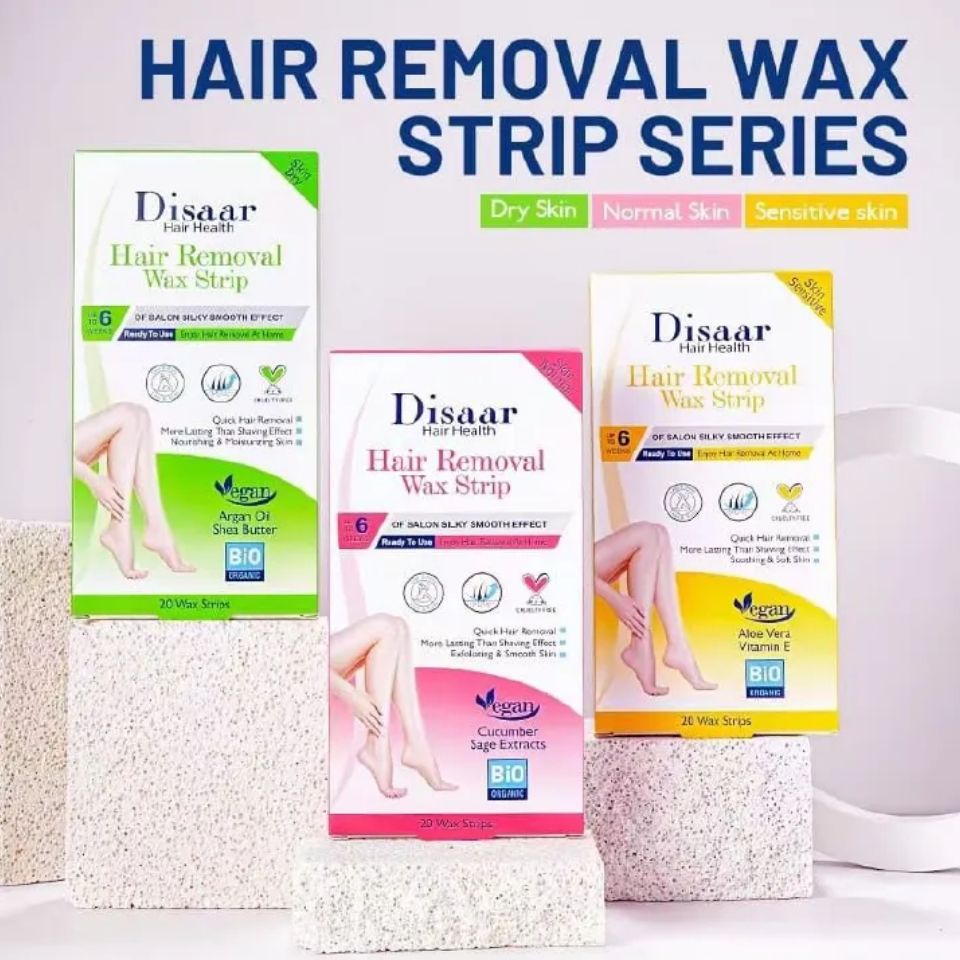 Disaar 20 Strips/Set Exquisite Girl Hair Removal Wax Strip, Exfoliating & Smooth Skin, Quick Hair Removal More Lasting than Shaving Effect Depilatory Wax paper-1 Set, Armpit, Lip, Body and Versatile.
