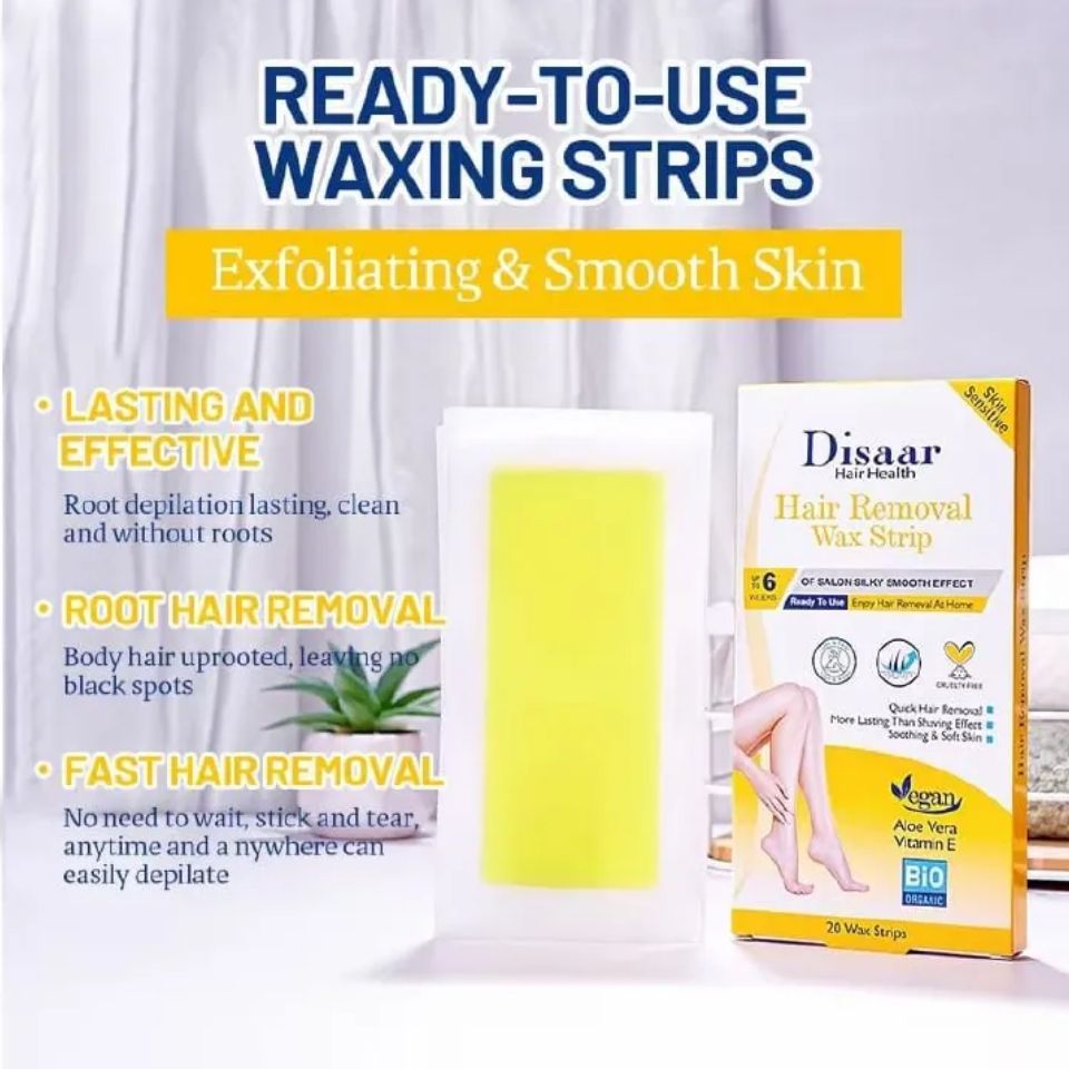 Disaar 20 Strips/Set Exquisite Girl Hair Removal Wax Strip, Exfoliating & Smooth Skin, Quick Hair Removal More Lasting than Shaving Effect Depilatory Wax paper-1 Set, Armpit, Lip, Body and Versatile.