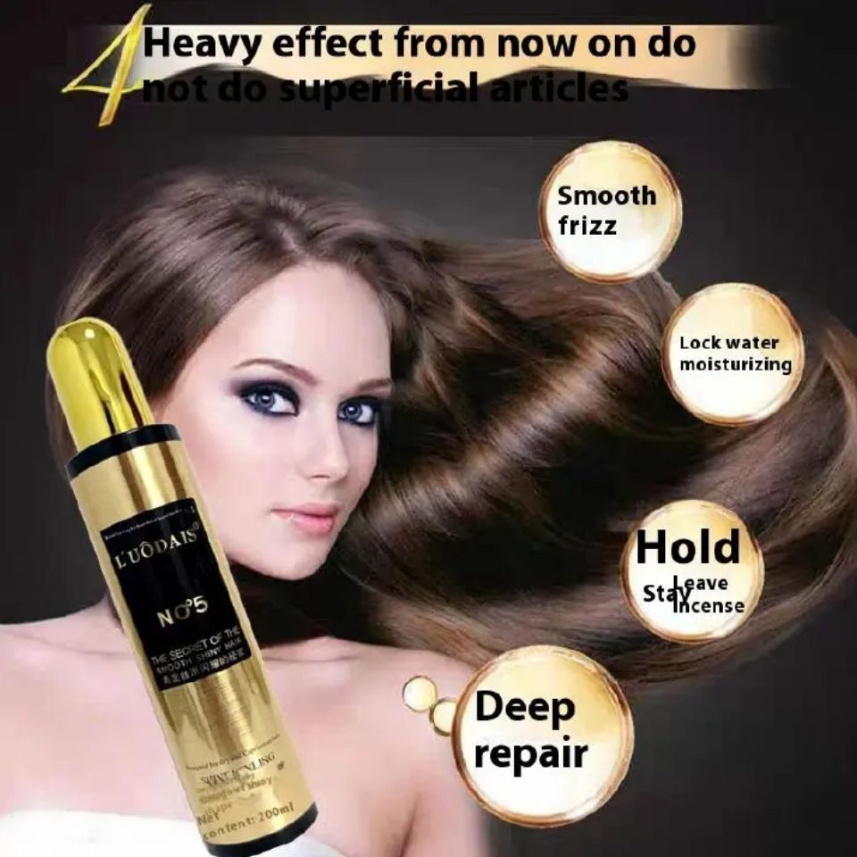 Hair Spray/Long Lasting Golden Lure Hair Perfume Spray for human hair/wigs/weaves hair shine & styling spray - Ludois No5. Hair Oil Fragrance Treatment Care Essence