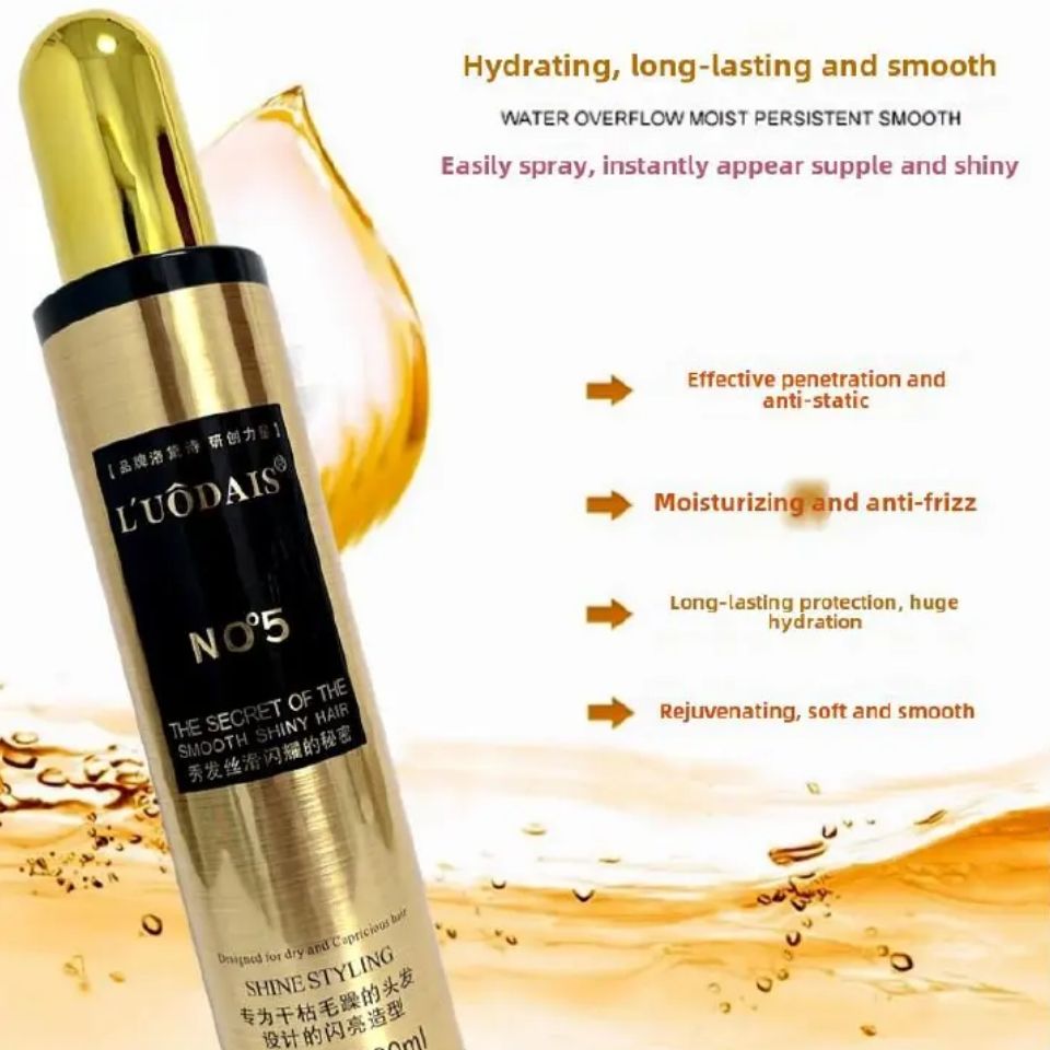 Hair Spray/Long Lasting Golden Lure Hair Perfume Spray for human hair/wigs/weaves hair shine & styling spray - Ludois No5. Hair Oil Fragrance Treatment Care Essence