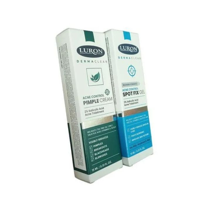 Luron Spot Fix Gel + Pimple Cream Acne Control Dermaclear Breakout