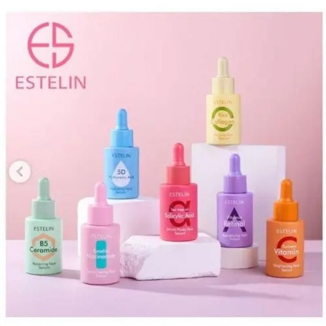 1Pc ESTELIN Repairing, Hydrating, Firming And Brightening Face Serums - B5 Ceramide, Rice & Collagen, Vitamin C With Tumeric, Vitamin A Retinol, Salicylic Acid And Tea Tree, Rosehip niacinamide
