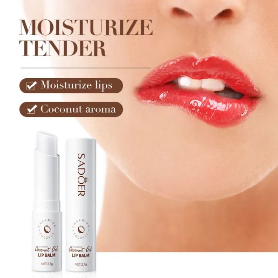 SADOER Coconut Brightening Lip Balm Moisturizing Anti Cracking Hydrating Repair Nourishing Soothing Lipstick gloss Lips Skin Care Products lipbalm